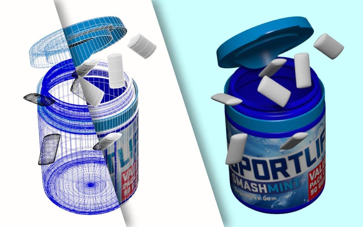 3D schets kauwgompot van Sportlife