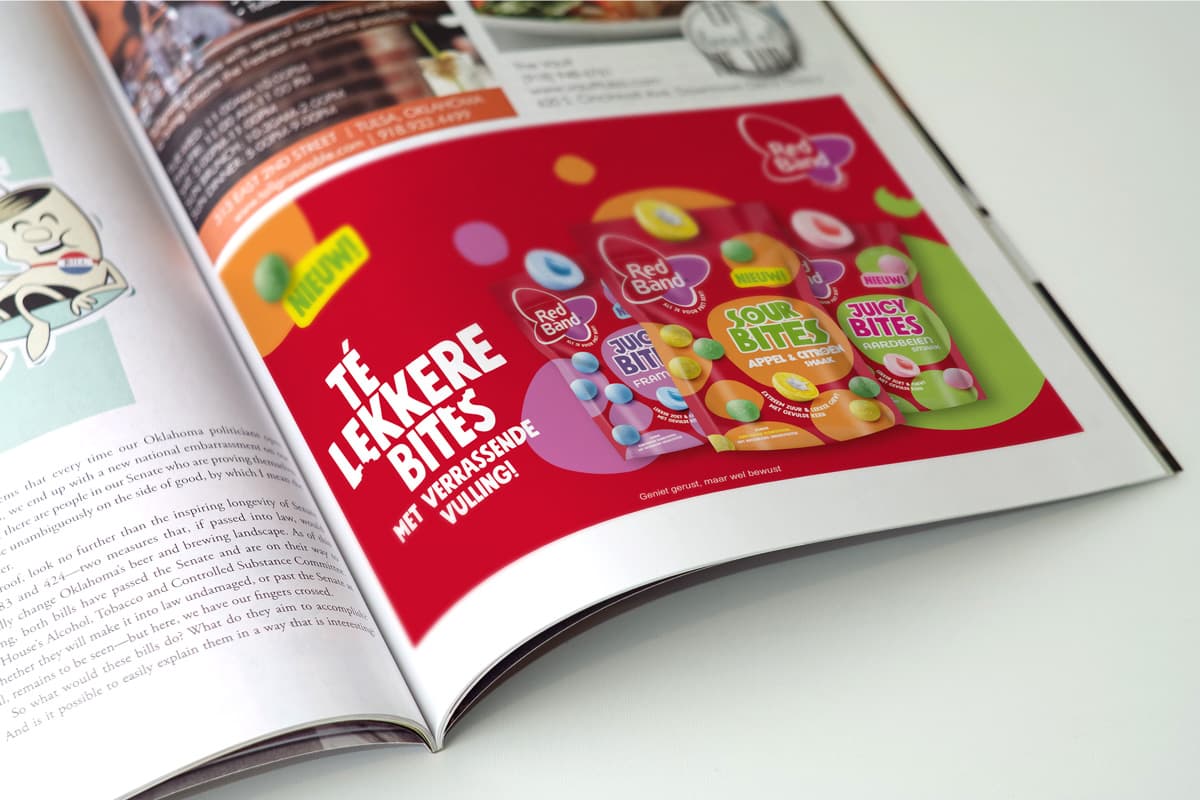 Cloetta Red Band Bites advertentie in magazine