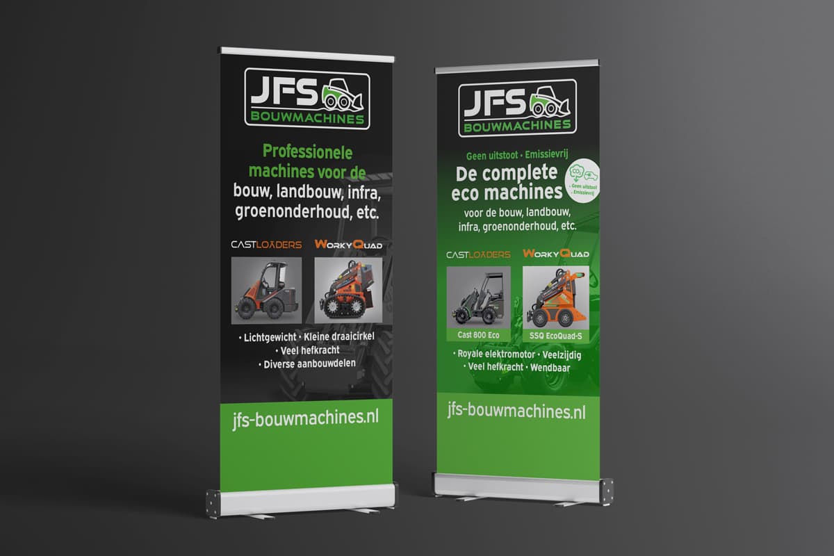 JFS Bouwmachines rolbanners