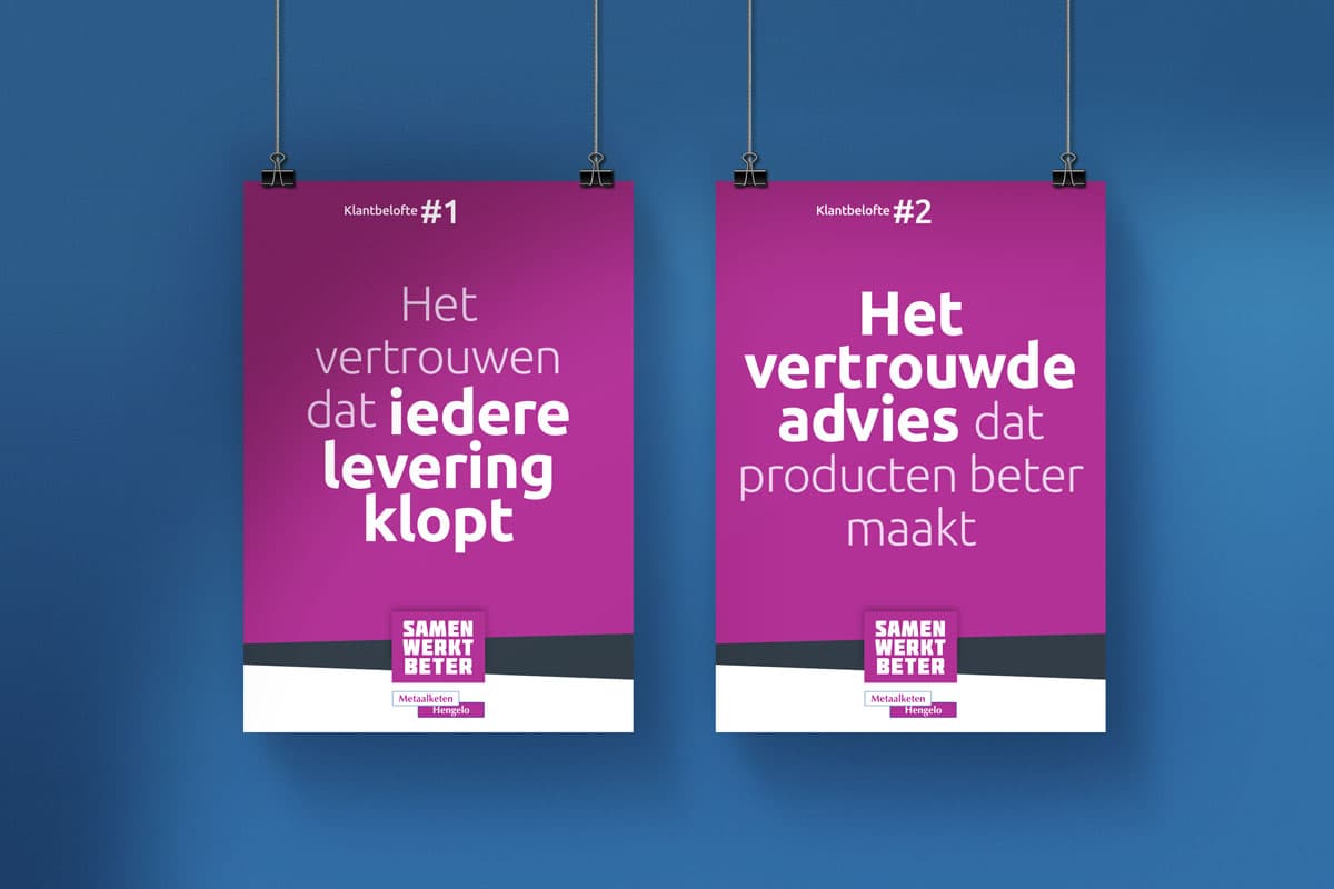 Posters van Metaalketen over klantbeloftes