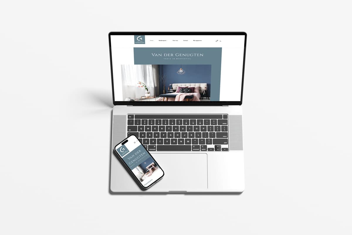 Van der Genugten laptop en mobiel met website