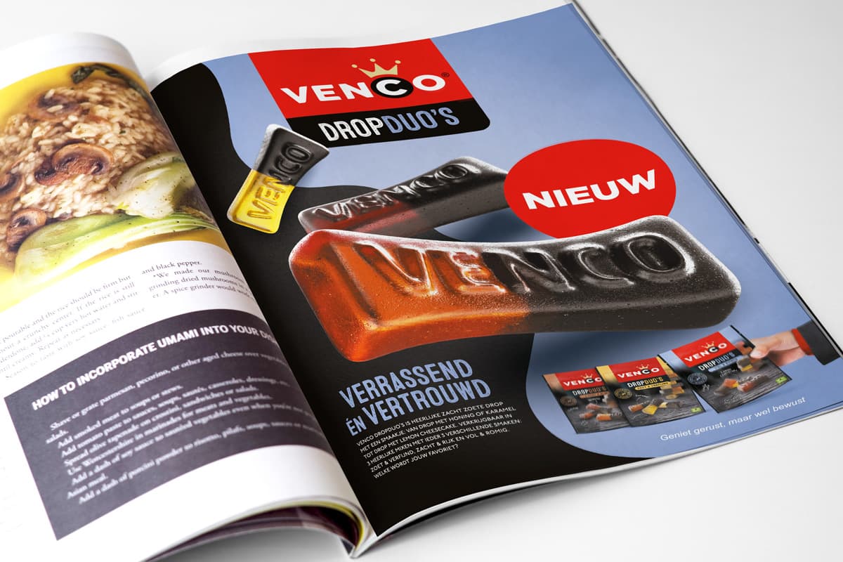 Cloetta Venco Dropduo's advertentie Albert Heijn Allerhande