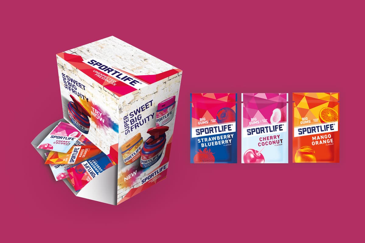 Cloetta Sportlife Sweet Flavours display