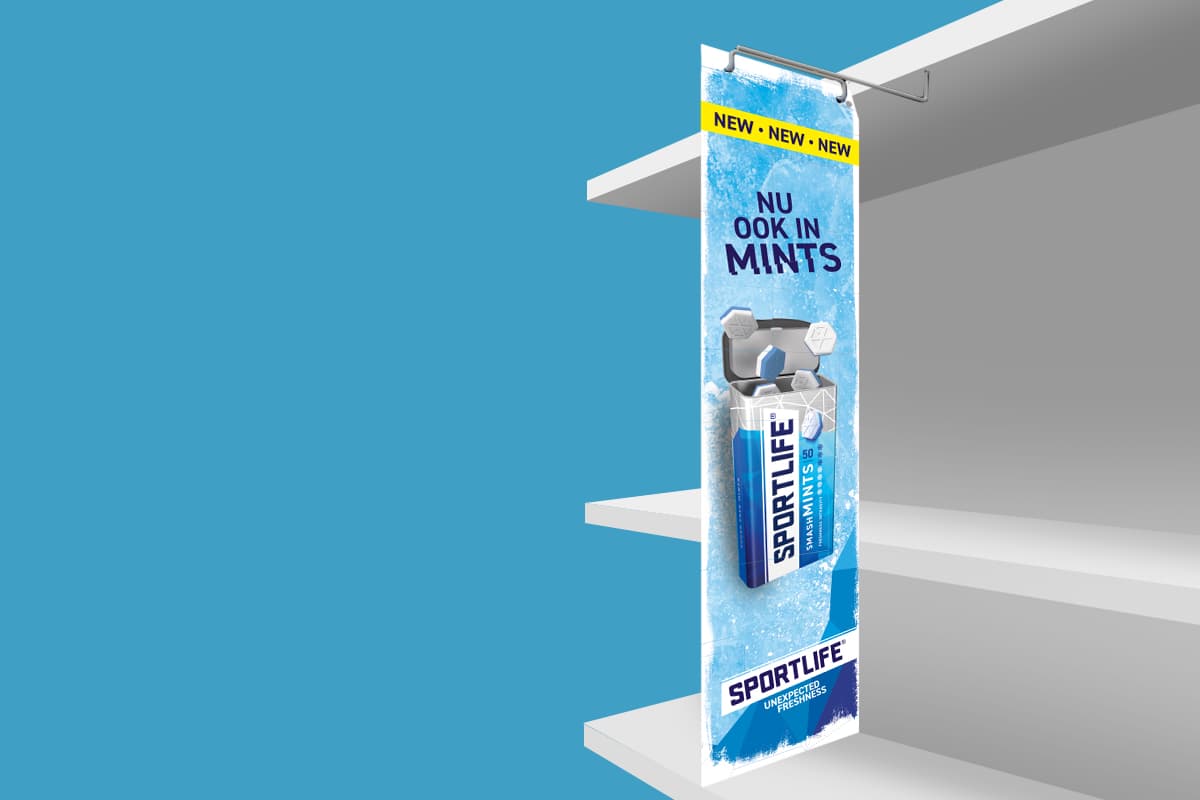 Sportlife Mints activatie schap banner