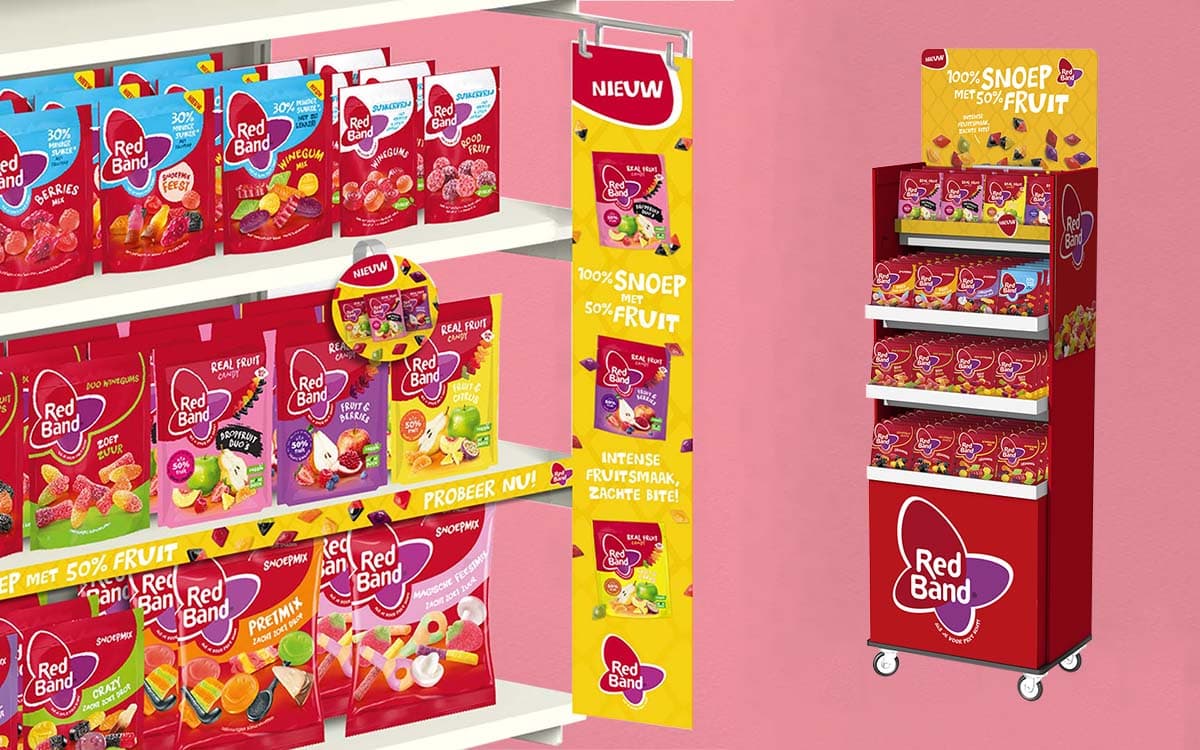 POS Red Band producten in stelling en met display
